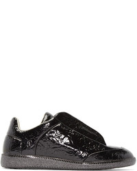 Maison Margiela Black Textured Leather Sneakers