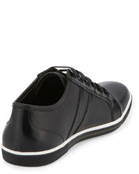 Kenneth Cole Both Feet Down Perforated Leather Sneaker Black