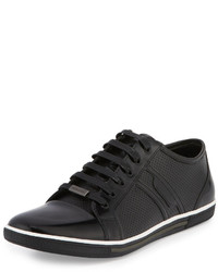 Kenneth Cole Both Feet Down Perforated Leather Sneaker Black