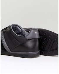 Boss Green By Hugo Boss Leather And Rubber Sneakers Black