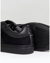Boss Green By Hugo Boss Neoprene And Leather Sneakers Black