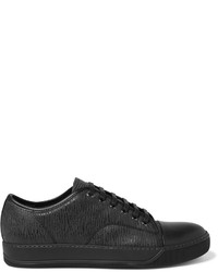 Lanvin Cap Toe Grained Leather Sneakers