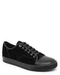 Lanvin Classic Suede Leather Tonal Sneakers