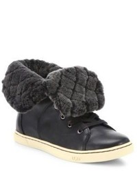UGG Croft Luxe Quilt Shearling Leather Sneakers