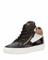 Giuseppe Zanotti Embossed Leather Mid Top Sneakers