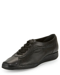 Amalfi by Rangoni Ethel Perforated Leather Sneaker Black