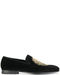 Alexander McQueen Feather Embroidered Loafers