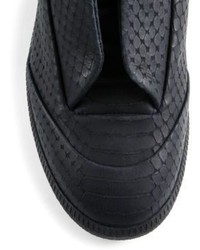 Maison Margiela Future Croc Embossed Leather Sneakers