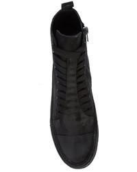 Ann Demeulemeester Layered Lace Up Hi Top Sneakers