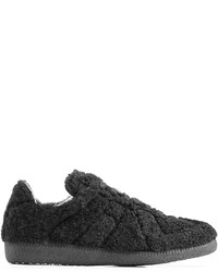 Maison Margiela Leather And Shearling Sneakers