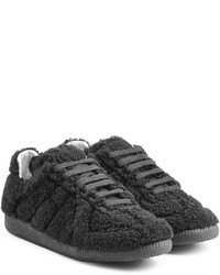 Maison Margiela Leather And Shearling Sneakers