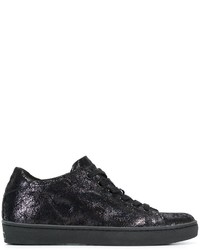 Leather Crown Metallic Sneakers