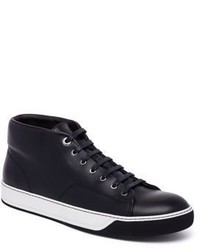 Lanvin Leather Mid Top Sneakers