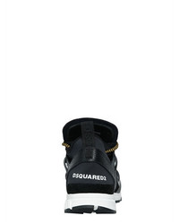 DSQUARED2 Leather Neoprene Bungee Jump Sneakers