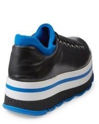 Prada Leather Neoprene Platform Sneakers