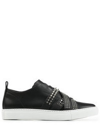 Dsquared2 Leather Sneakers With Studded Straps