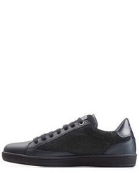 Brioni Leather Sneakers With Wool