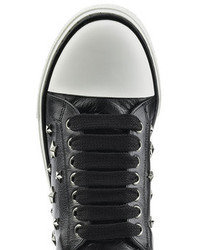 RED Valentino Leather Studded Sneakers