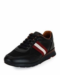 Bally Leather Trainer Sneakers Wtrainspotting Stripe Black