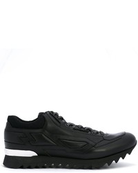 Les Hommes Paneled Lace Up Sneakers