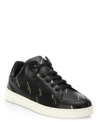 Balenciaga Logo Leather Lace Up Trainer Sneakers