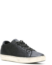 Leather Crown Mesh Effect Sneakers