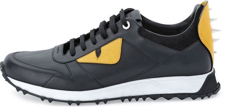 Fendi, Shoes, Nwt Fendi Monster Runner Spike Back Leather Eyes Bug  Sneaker Black Size 39