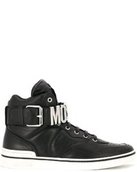 Moschino Logo Plaque Hi Top Sneakers