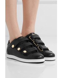 Jimmy Choo Ny Studded Leather Sneakers Black