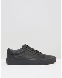 Vans Old Skool Leather Perf Sneakers In Black Va2xs6l3a