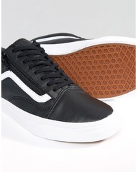 Vans Old Skool Leather Zip Sneakers In Black V18gew9