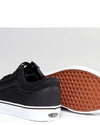 Vans Old Skool Premium Leather Sneakers In Black