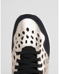 adidas Originals Black Gold Zx Flux Lace Sneakers