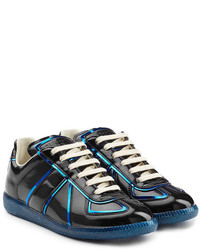 Maison Margiela Patent Leather Sneakers With Metallic Trims