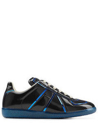 Maison Margiela Patent Leather Sneakers With Metallic Trims