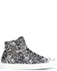 Philipp Plein Graffiti Print Hi Top Sneakers