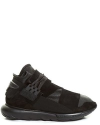Y-3 Qasa High Top Leather And Suede Trainers