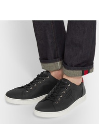 Dolce & Gabbana Rubberised Textured Leather Sneakers
