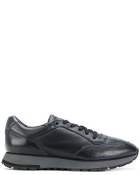Santoni Stitching Detail Lace Up Sneakers