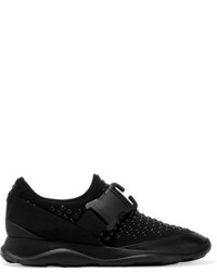 Christopher Kane Studded Neoprene And Leather Sneakers Black