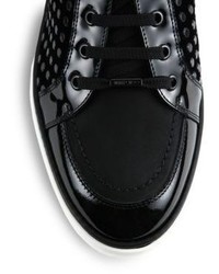 Jimmy Choo Sydney Velvet Patent Leather Sneakers