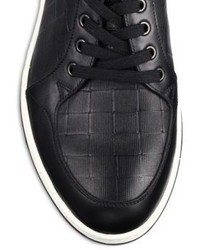 Giorgio Armani Textured Leather Sneakers