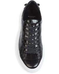 Givenchy Urban Street Line Knot Croc Embossed Patent Leather Sneakers