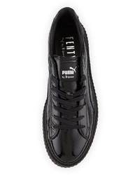 Puma X Fenty By Rihanna Cracked Leather Creeper Sneaker Black