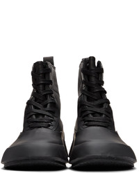 Ambush Black Leather Mix Hi Top Sneakers