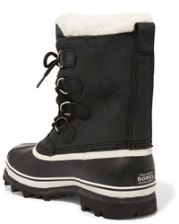 Sorel Caribou Waterproof Leather And Rubber Boots Black
