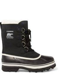 Sorel Caribou Waterproof Leather And Rubber Boots Black
