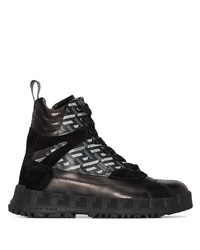 Versace Greca Rhegis Leather Military Boots
