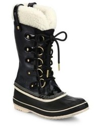 Sorel Joan Of Arctic Leather Faux Shearling Winter Boots