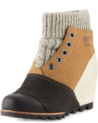 Sorel Joanietm Sweater Wedge Bootie Elk